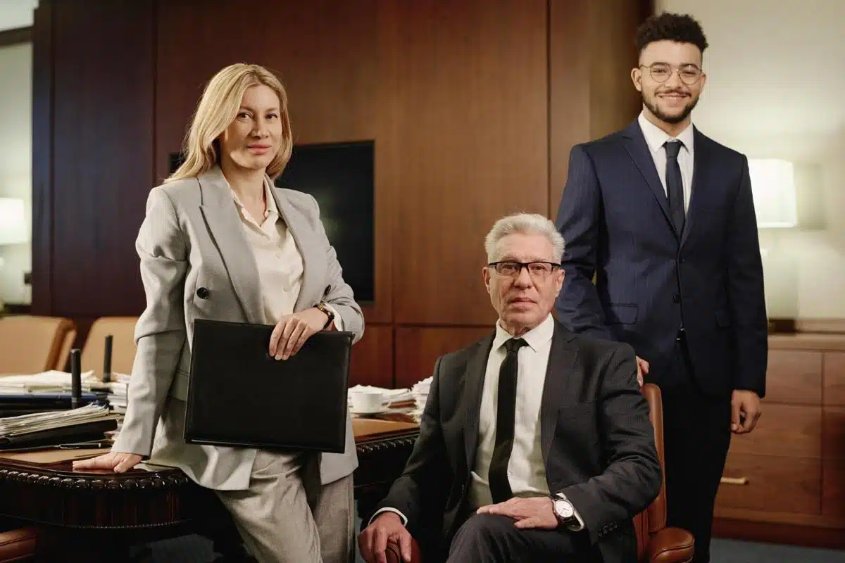 A team of professional tax attorneys in a sophisticated office, ready to provide expert legal counsel in Virginia.